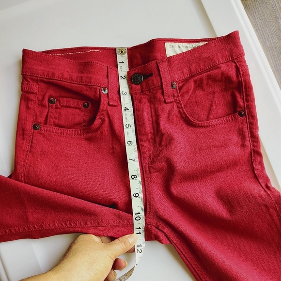 NWOT Rag & Bone High Rise Skinny Jeans Denim Red Stretch sz 25. - Picture 12 of 17